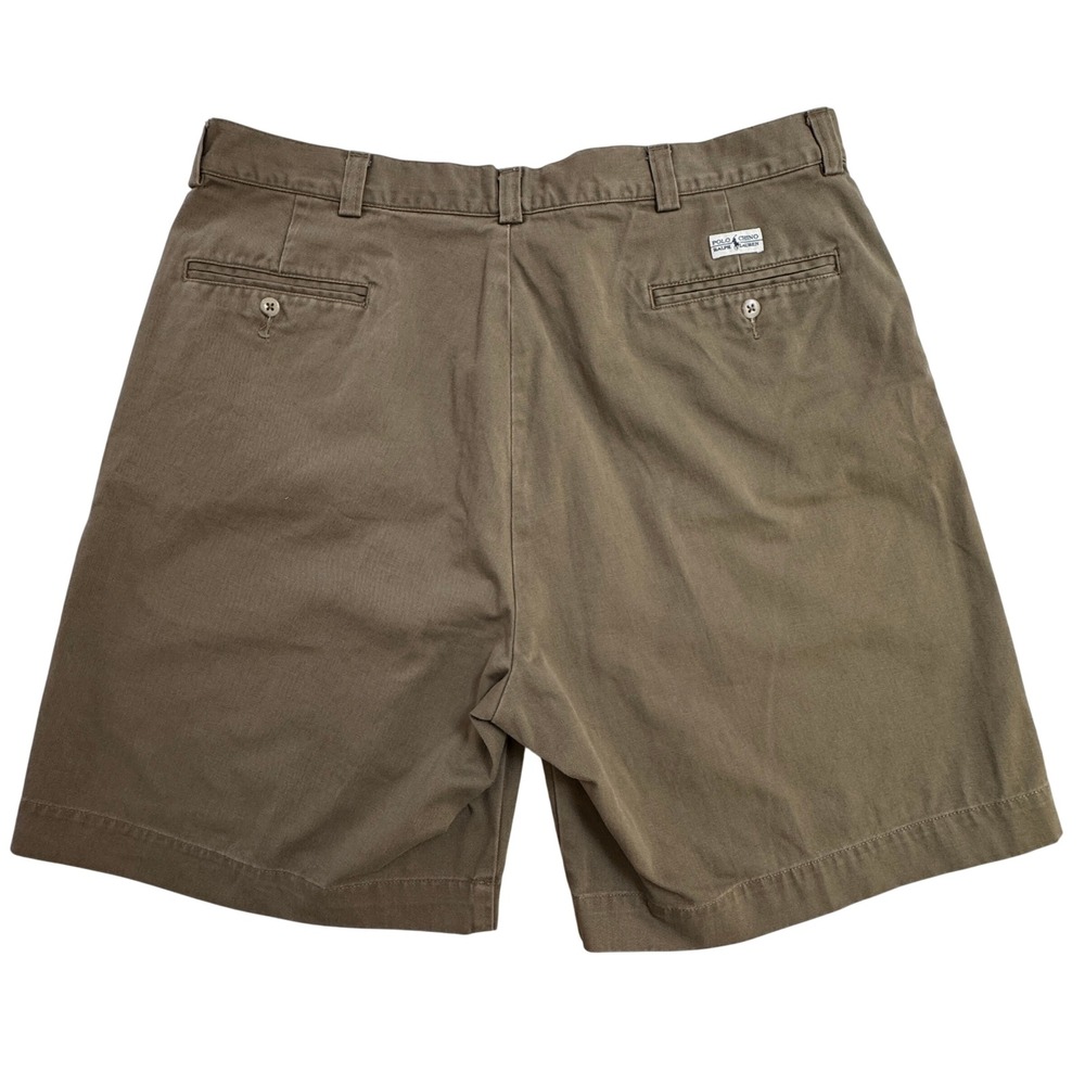 Polo Ralph Lauren Shorts Mens 38 Brown Chino Cotton Flat Front Twill Casual